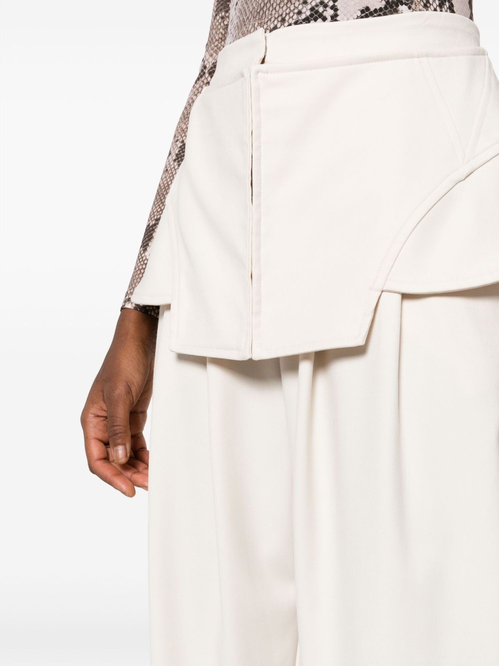 corset-detail straight-leg trousers - 5