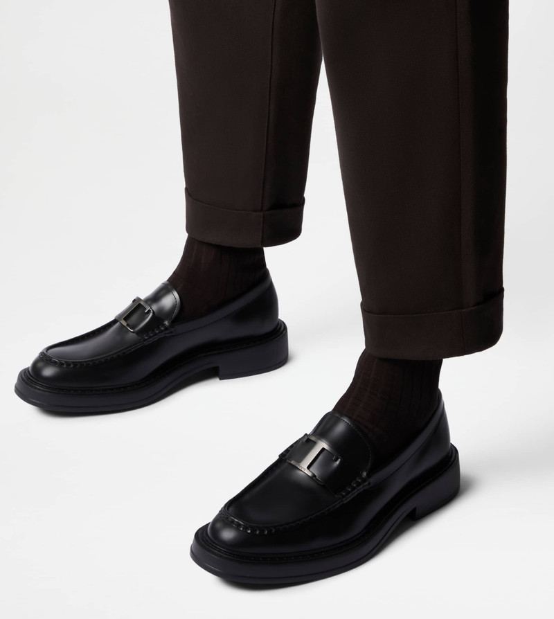 Tod's T TIMELESS LOAFERS IN LEATHER - BLACK outlook