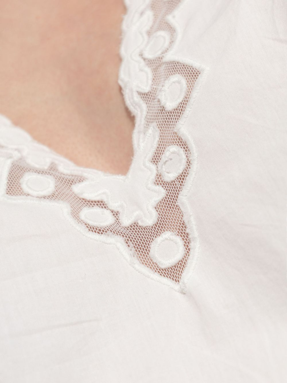 puff-sleeve embroidered dress - 5