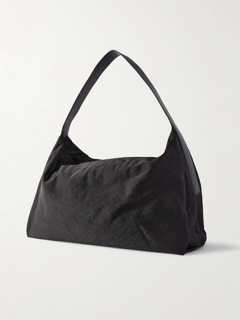 Leather-Trimmed Shell Tote Bag 4