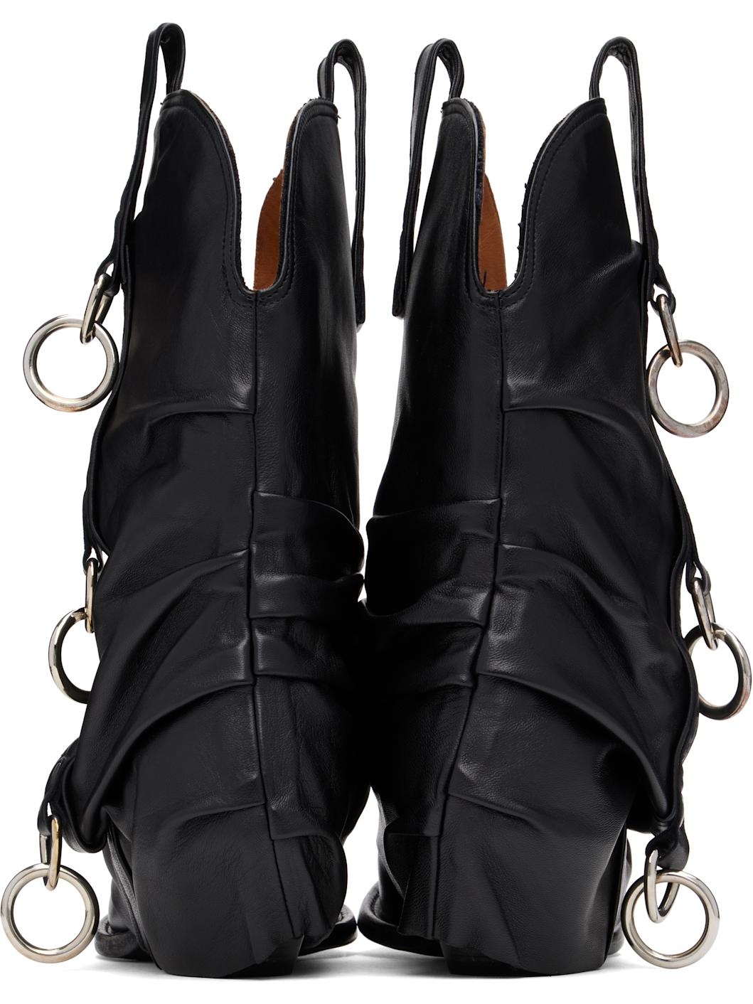 Black Harness Low Rider Cowboy Boots - 2