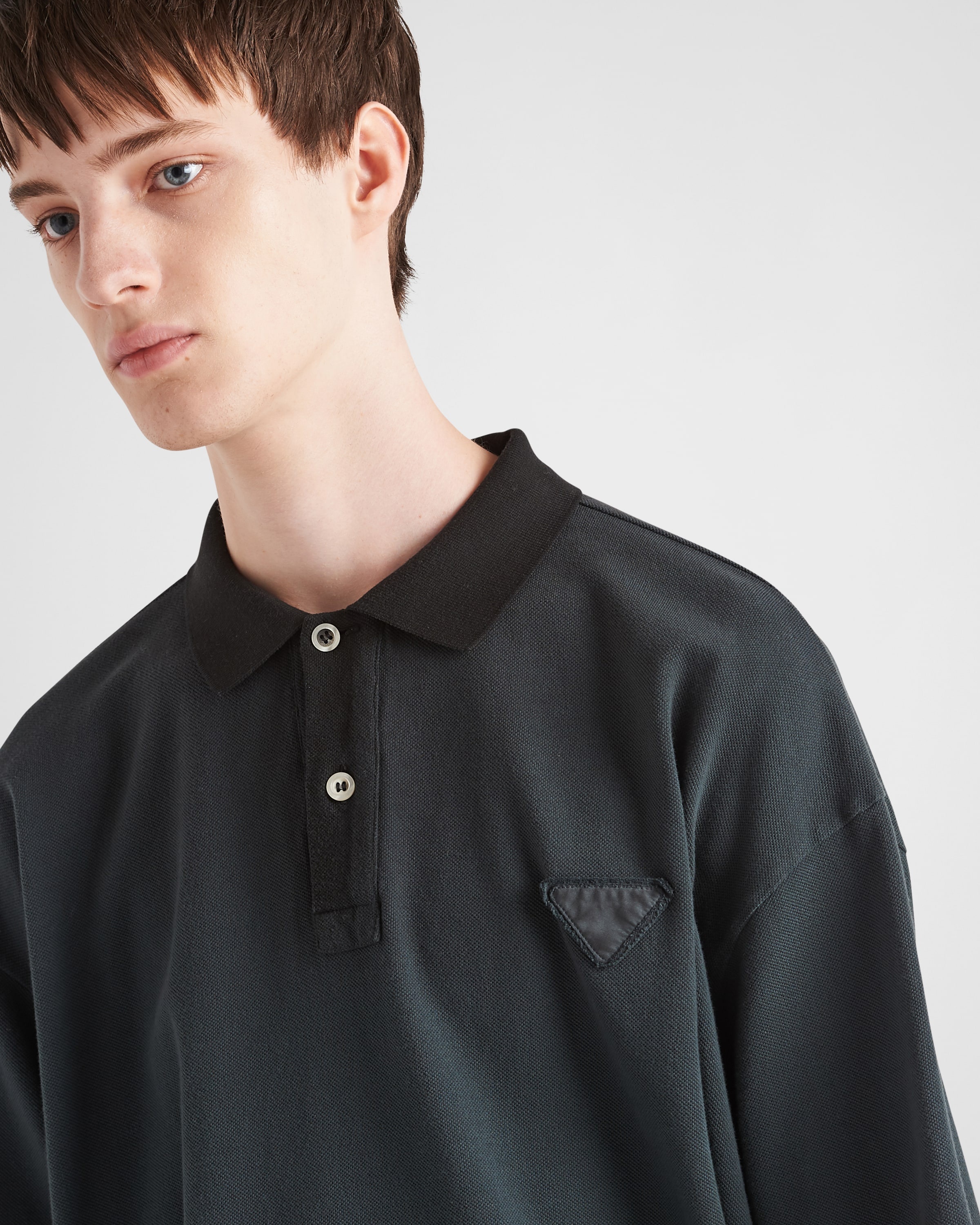 Oversized garment-dyed cotton polo shirt - 3