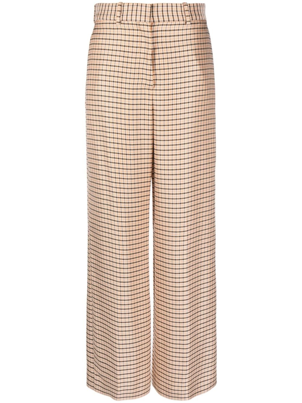 wide-leg check trousers - 1