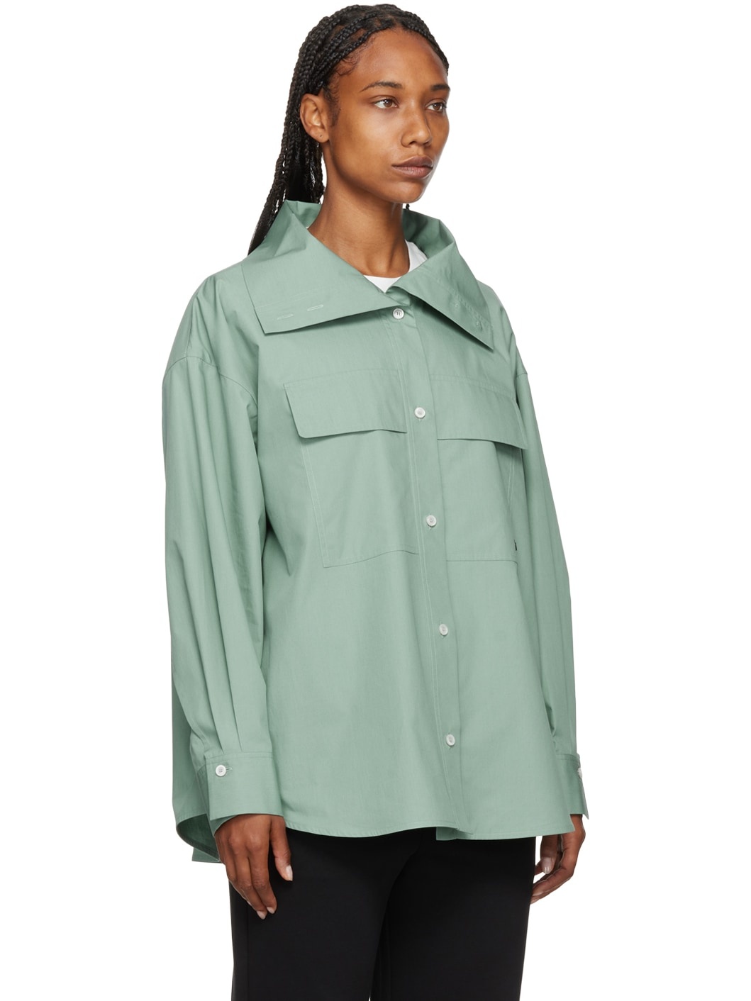 2 Moncler 1952 Green Funnel Neck Shirt - 2