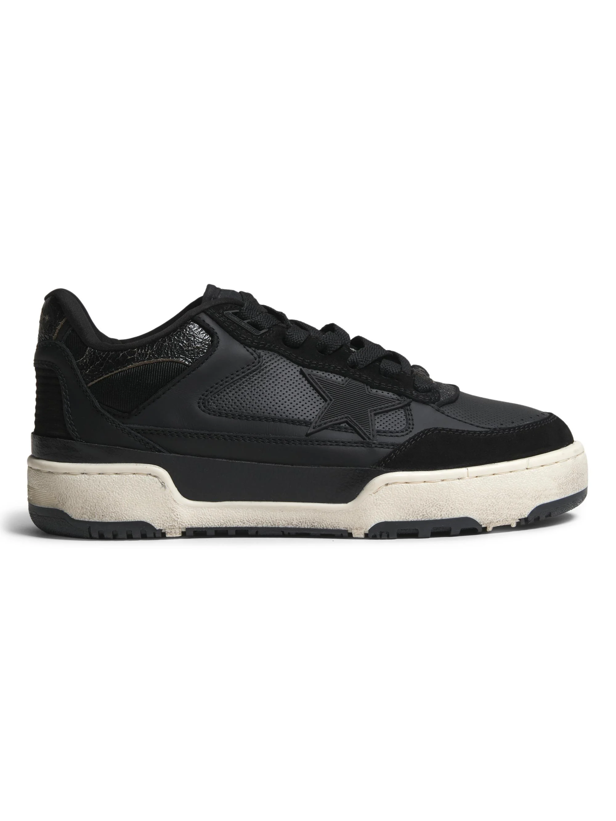 Men's Forty2 Leather Low-Top Sneakers - Black - 1