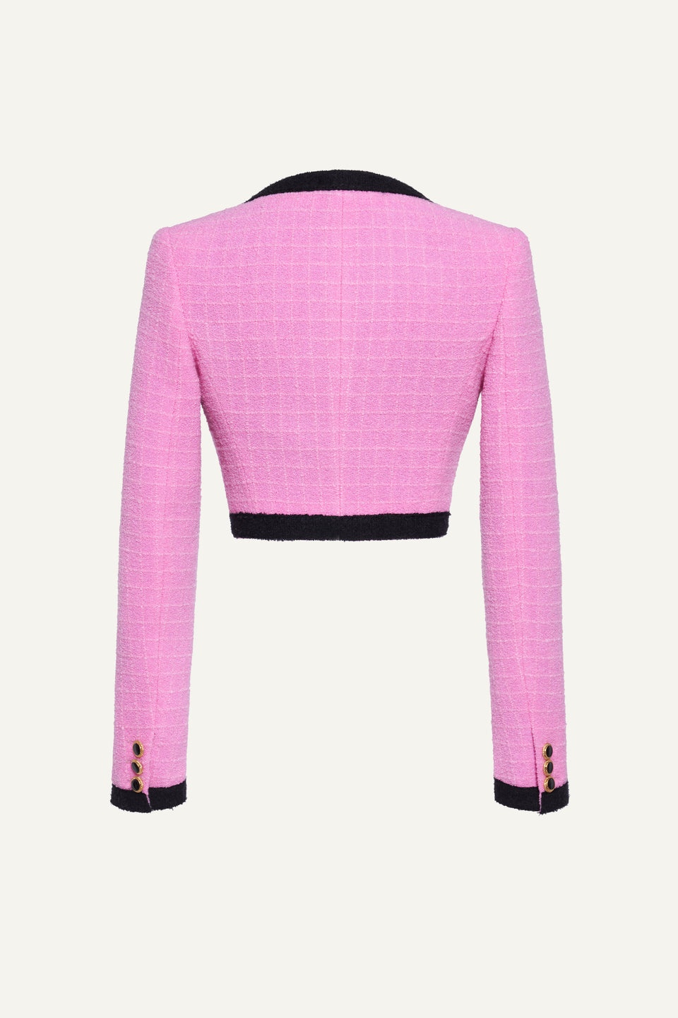 CHECKED TWEED BOUCLE CROPPED JACKET - 2