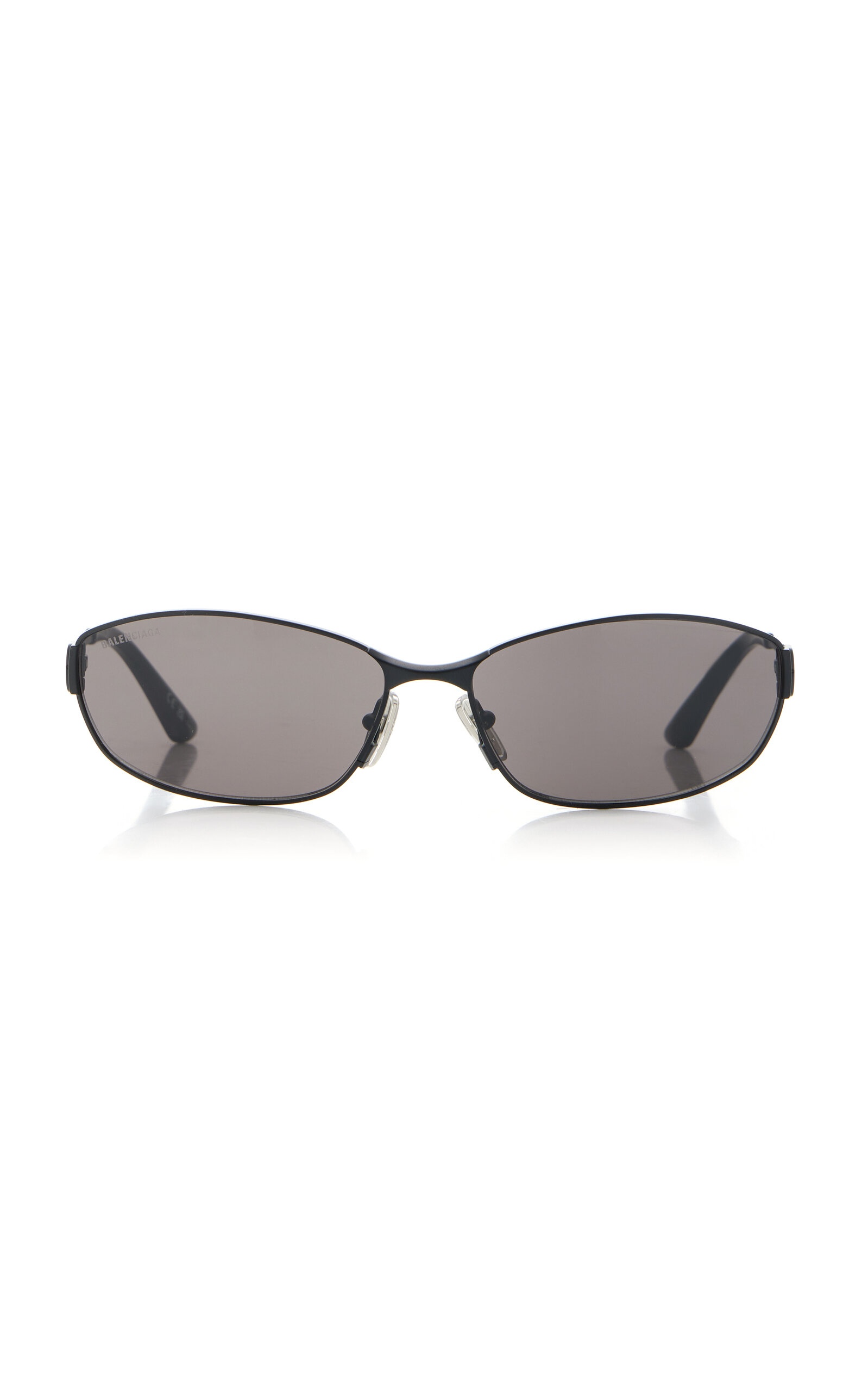 Rectangular-Frame Metal Sunglasses black - 1