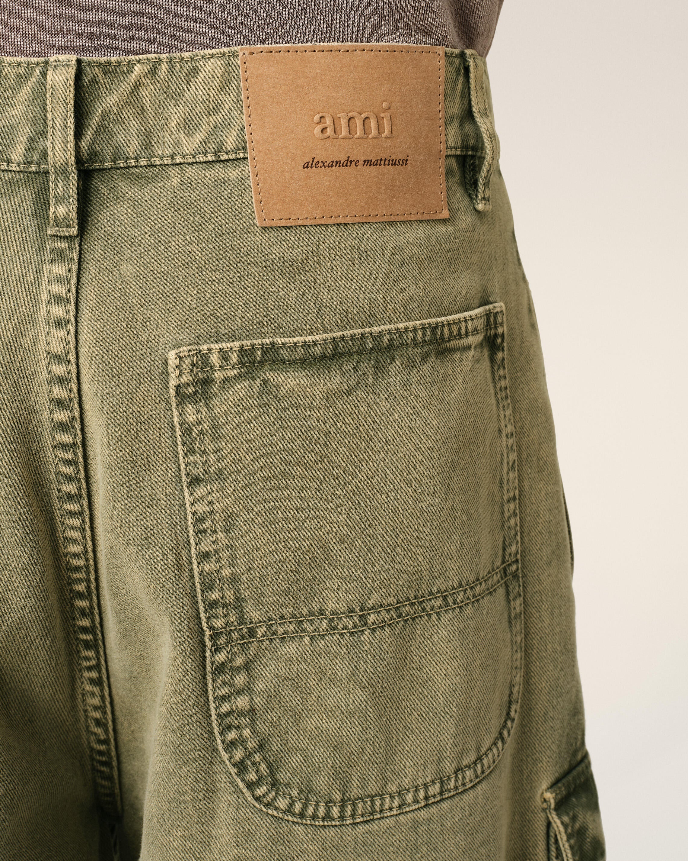 GREEN COTTON WIDE FIT CARGO BERMUDA SHORT - 5