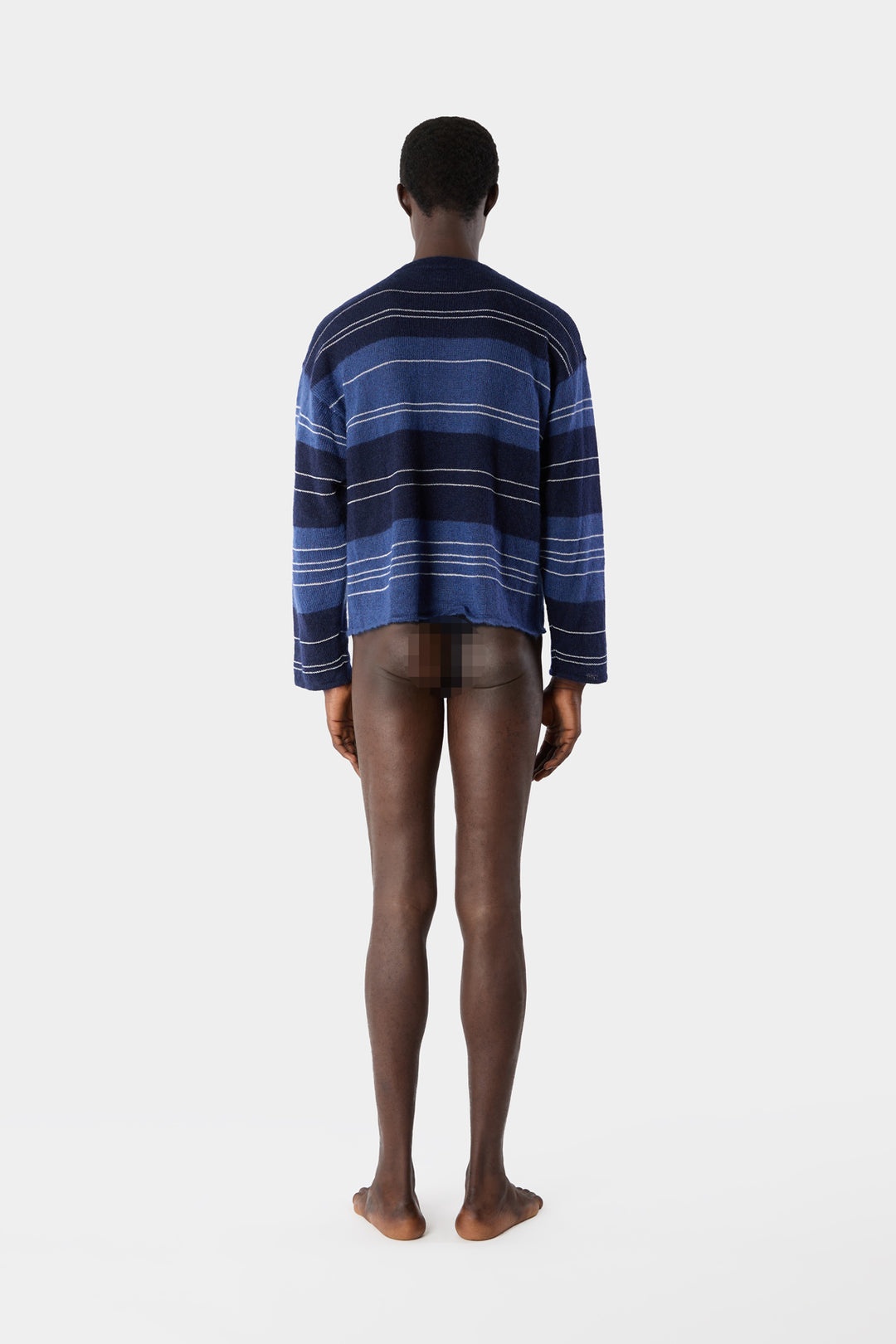 MOHAIR CREWNECK JUMPER / blue & dark blue stripes - 8