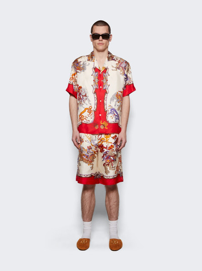 GUCCI Roi Soleil Print Shorts Ivory and Red outlook