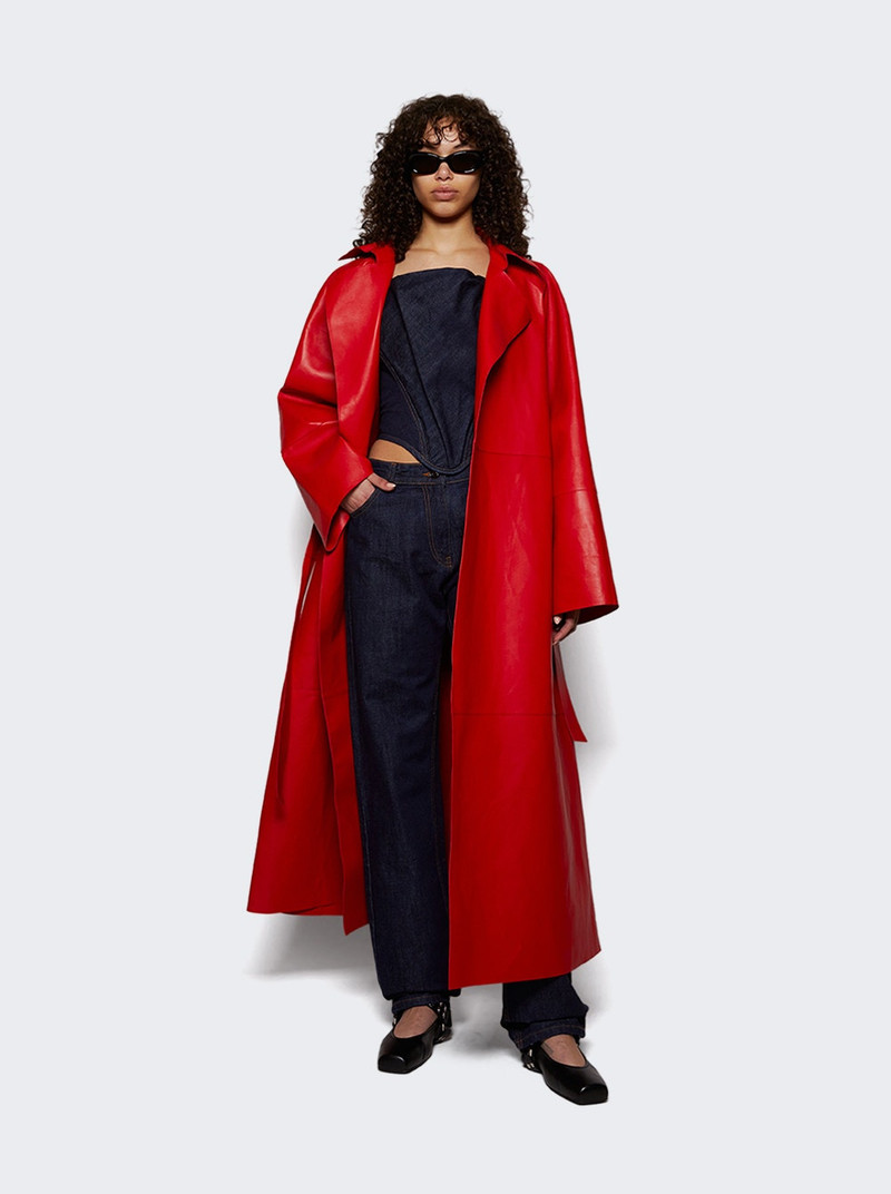 Long Belted Coat Red 5