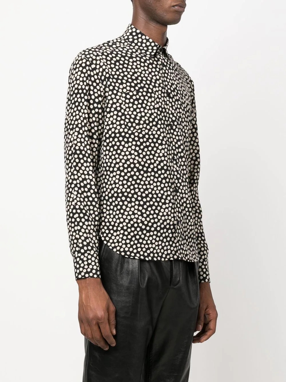 polka-dot silk shirt - 3