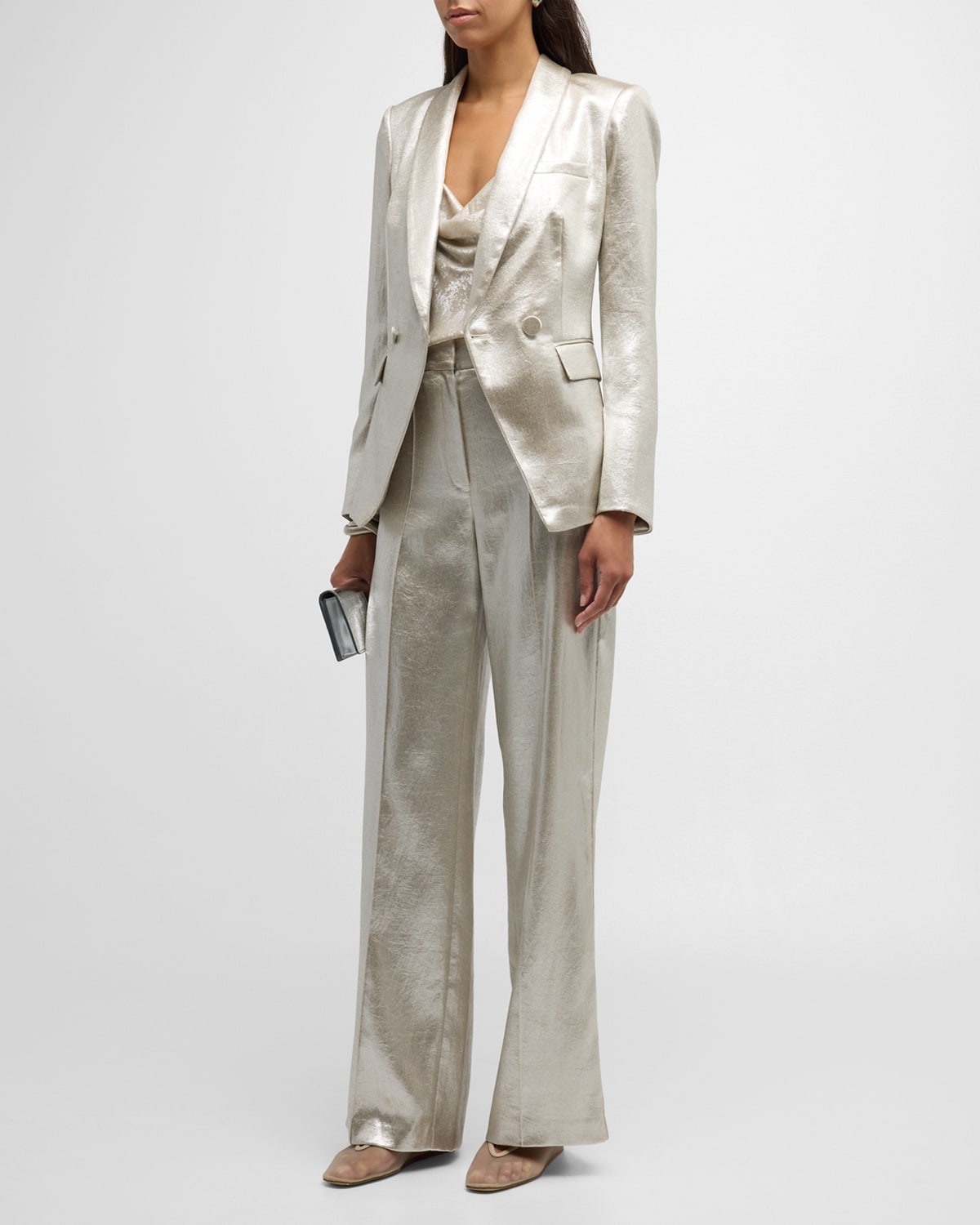 Millicent Metallic Suiting Pants - 4