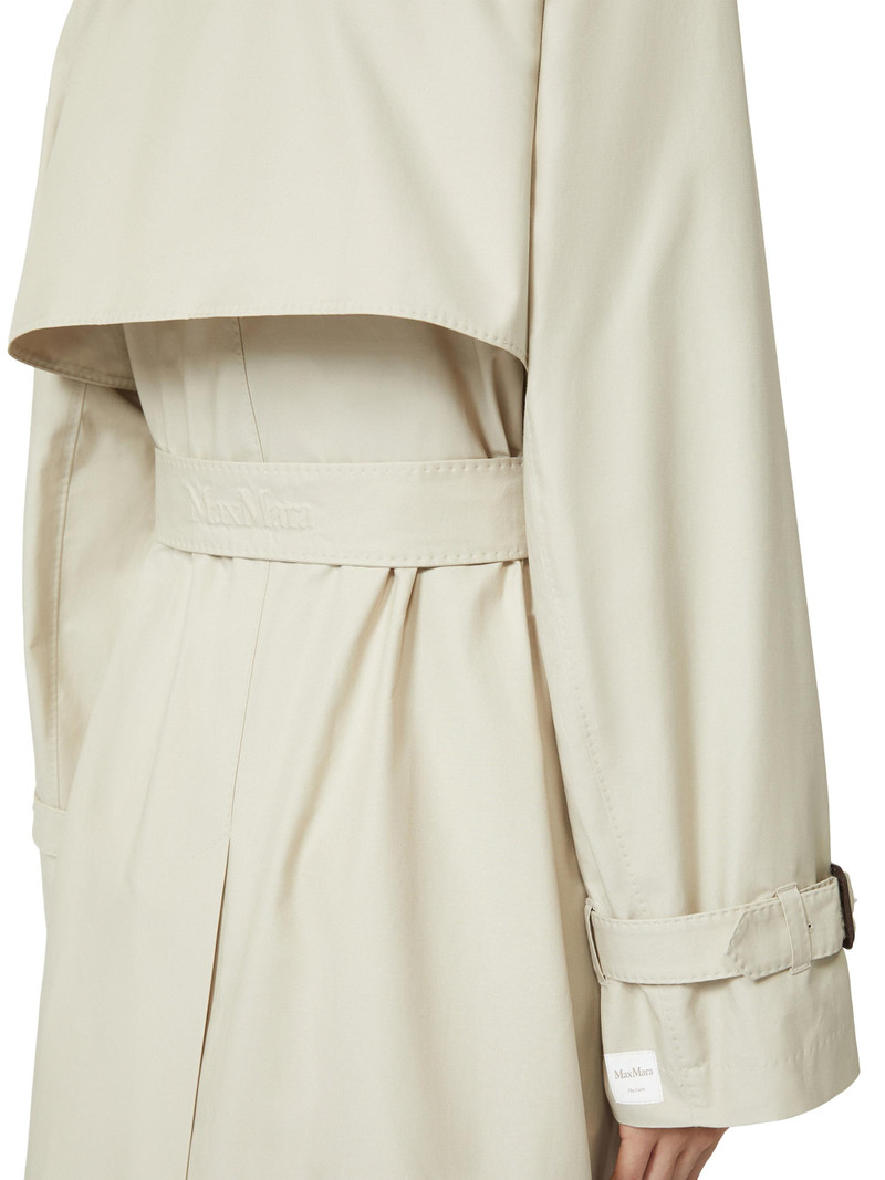 Women's Water Repellent Cotton Blend Trench Coat - Natural 6
