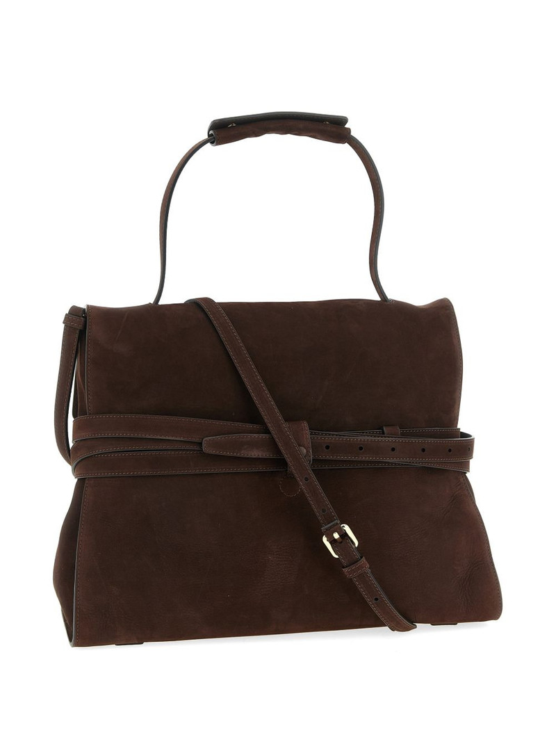 Moschino medium Tie Me suede shoulder bag outlook