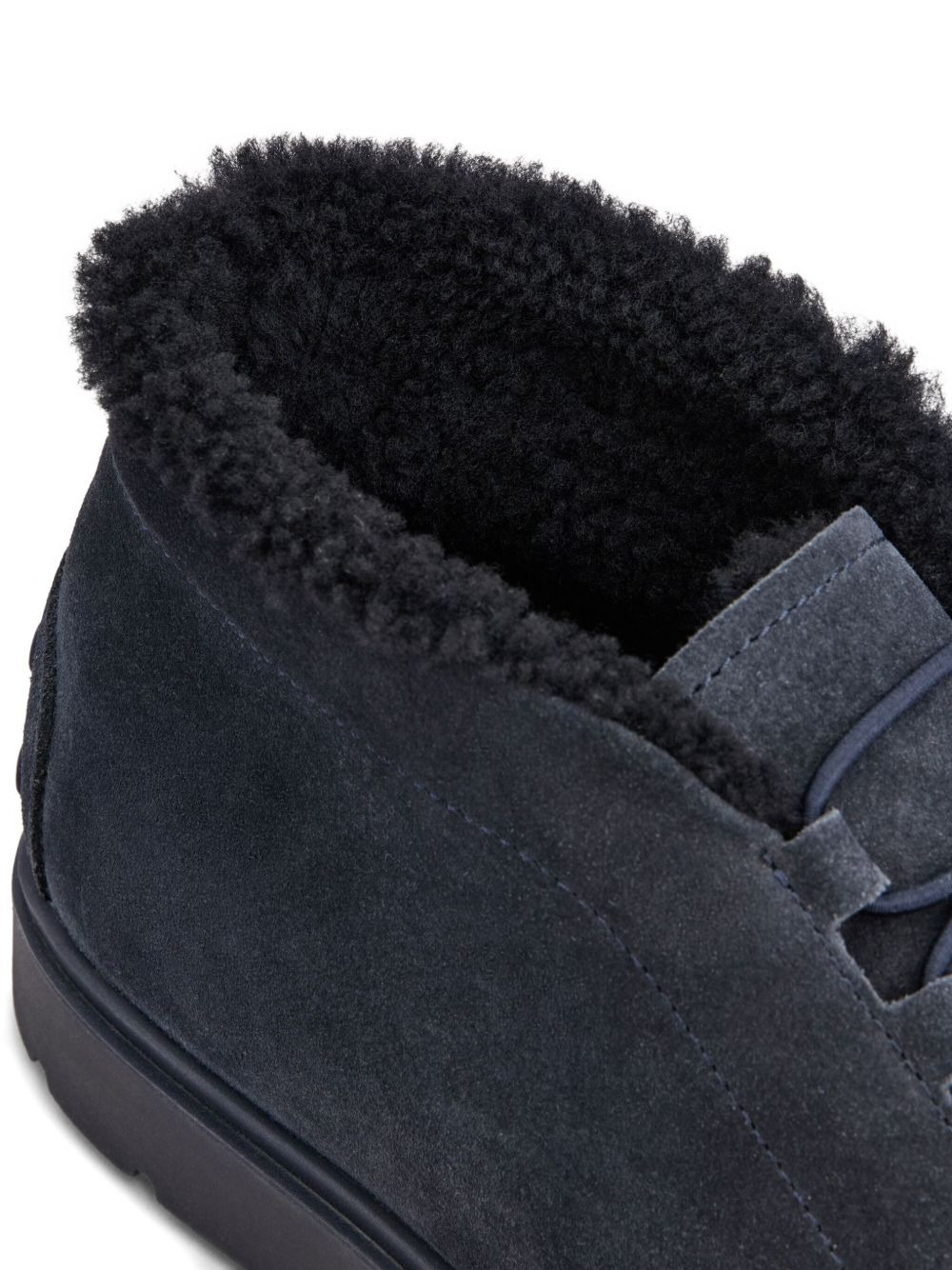 shearling lace-up boots - 5