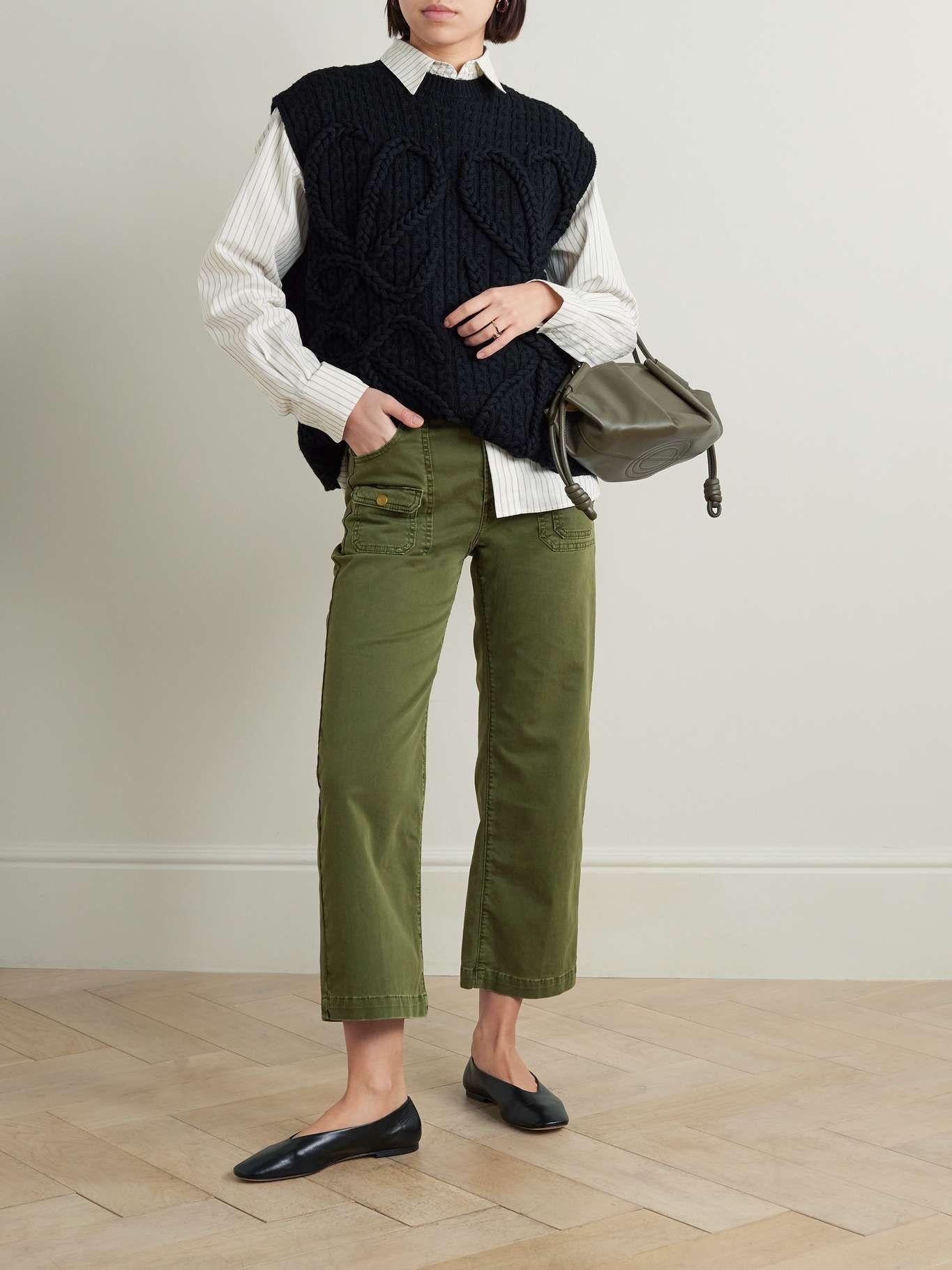 Paneled stretch-cotton straight-leg cargo pants - 2