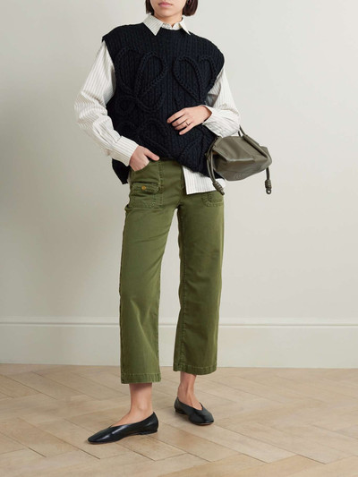 FRAME Paneled stretch-cotton straight-leg cargo pants outlook