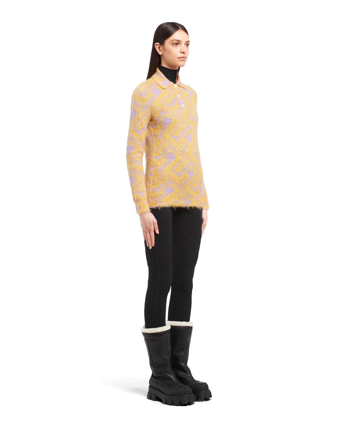 Slim-fit mohair jacquard polo shirt - 3