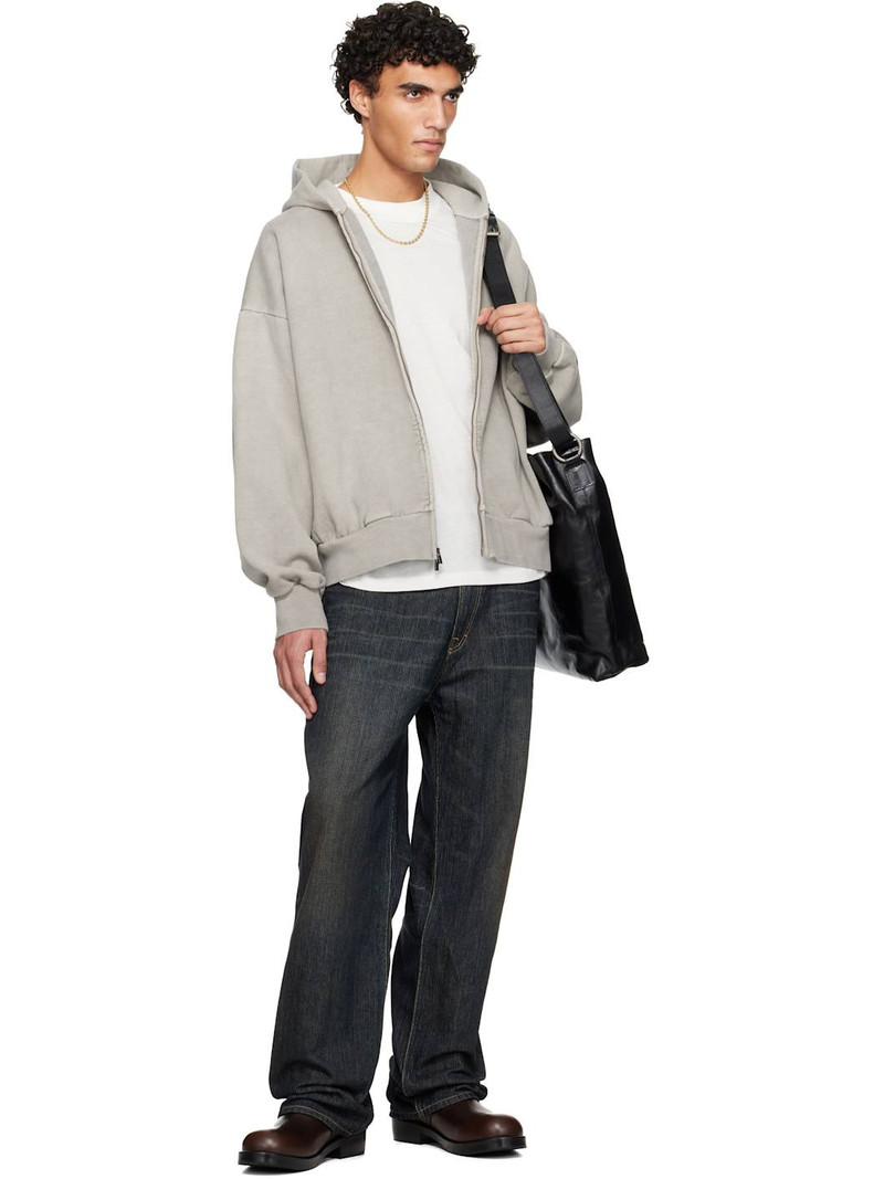ESSENTIALS Gray Holiday Embroidered Classic Full Zip Hoodie outlook