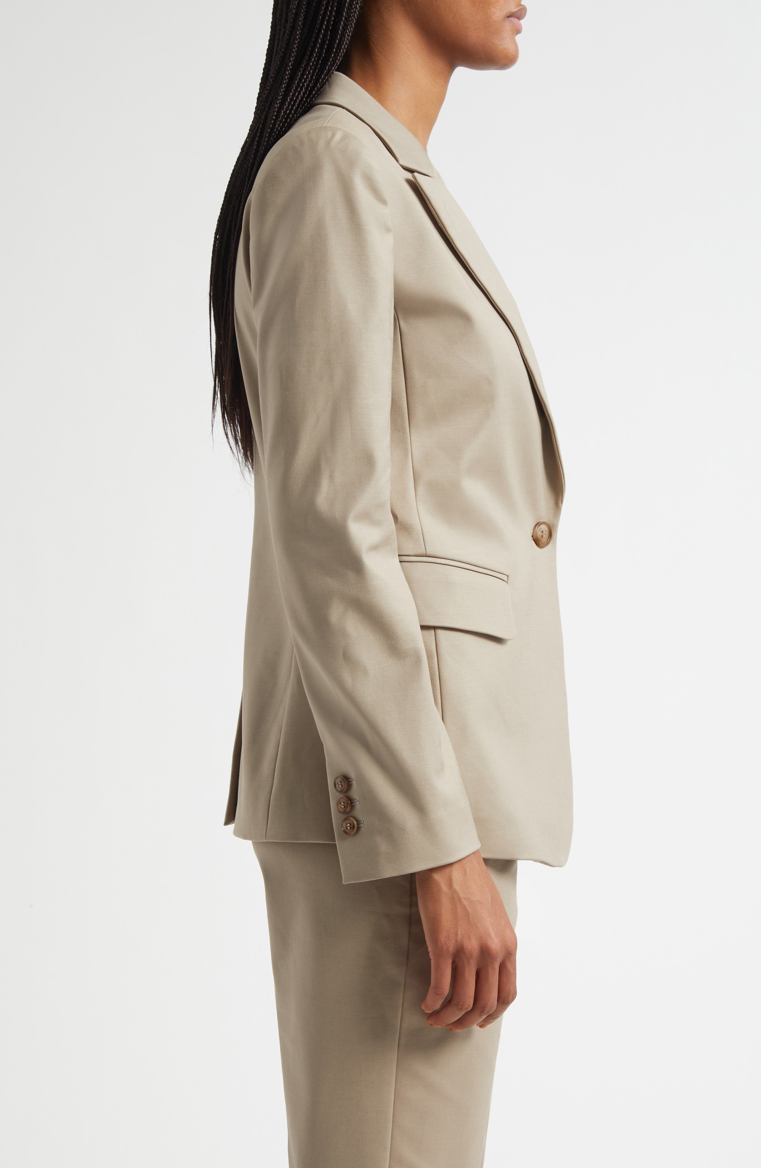 Emporio Armani Cotton Couture One-Button Blazer in Sand at Nordstrom - 4