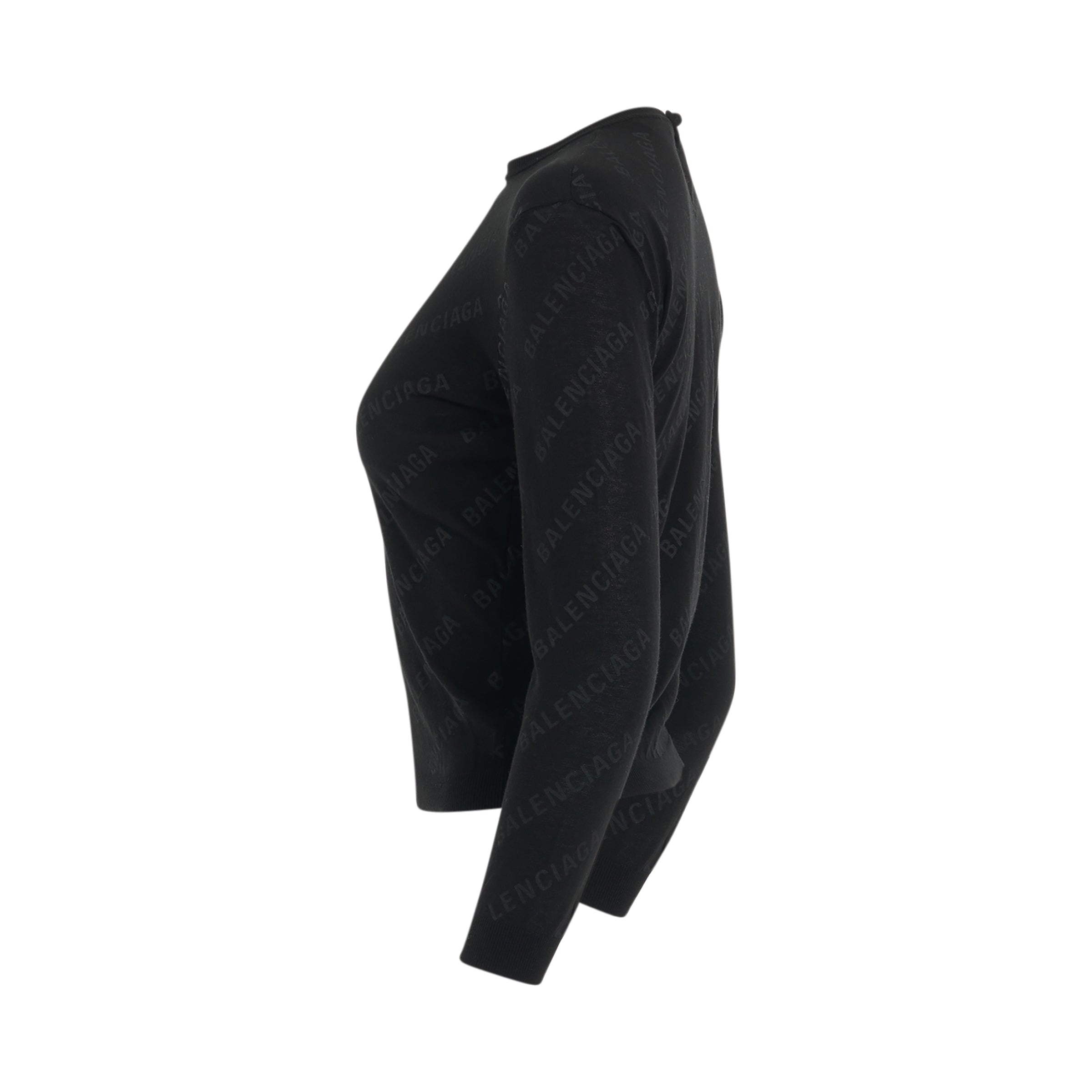 Allover Logo Knit Sweater in Black - 3