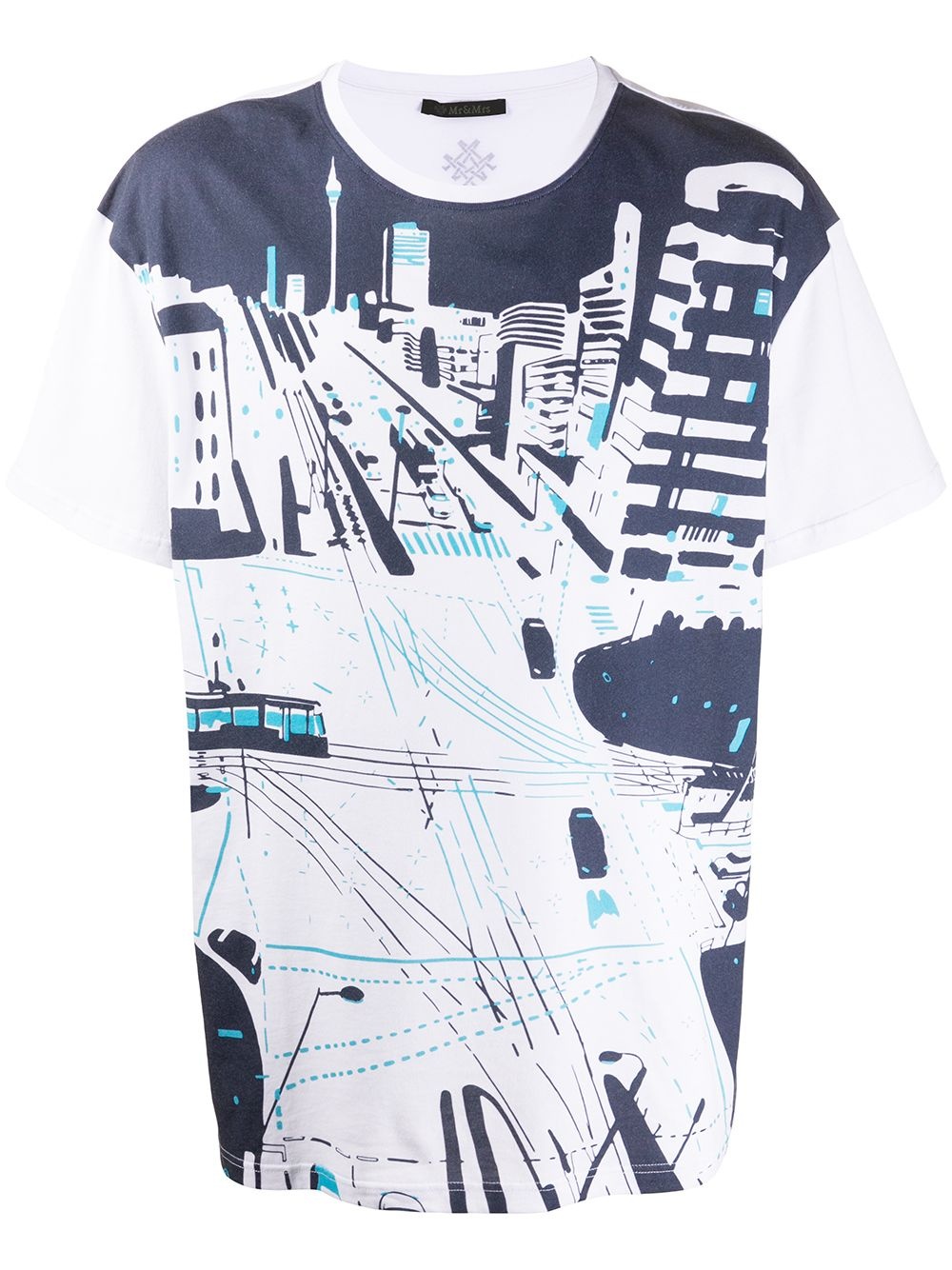 city graphic print T-shirt - 1