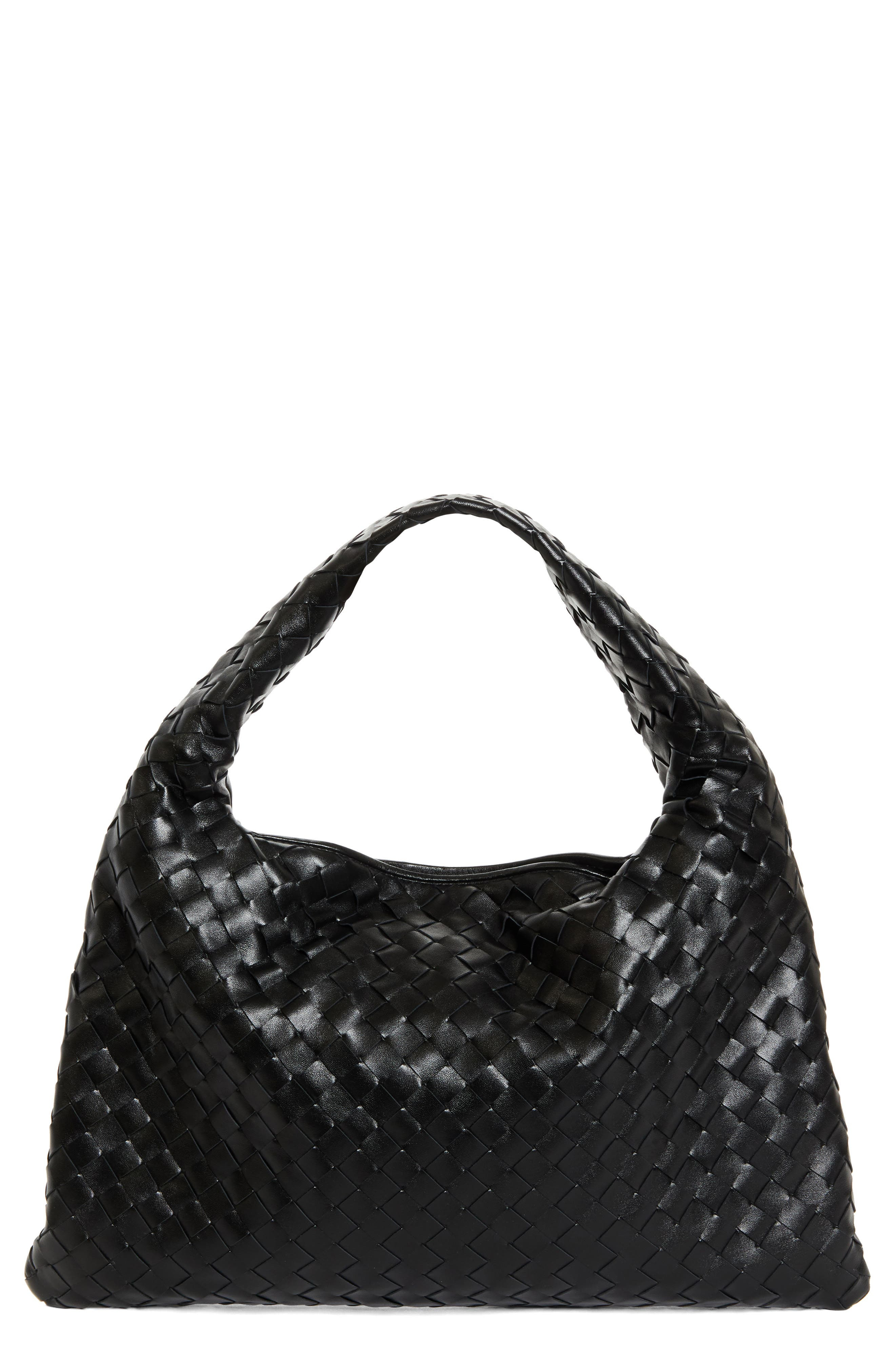 Small Hop Intrecciato Leather Hobo Bag - 1