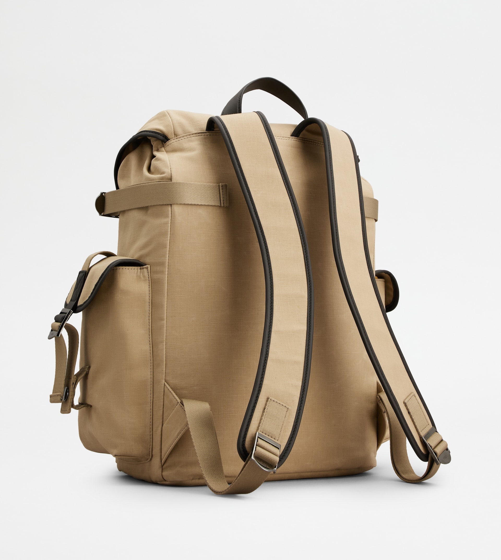 BACKPACK IN CANVAS AND LEATHER MEDIUM - BEIGE, BROWN - 3