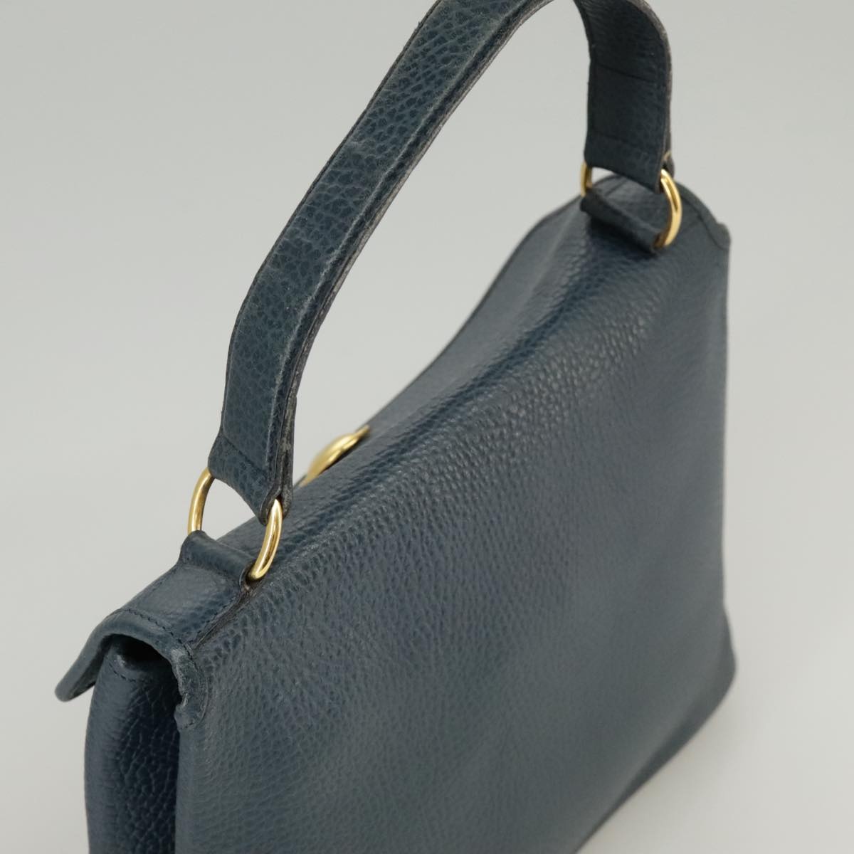 DIOR Hand Bag Leather Navy Gold - 6