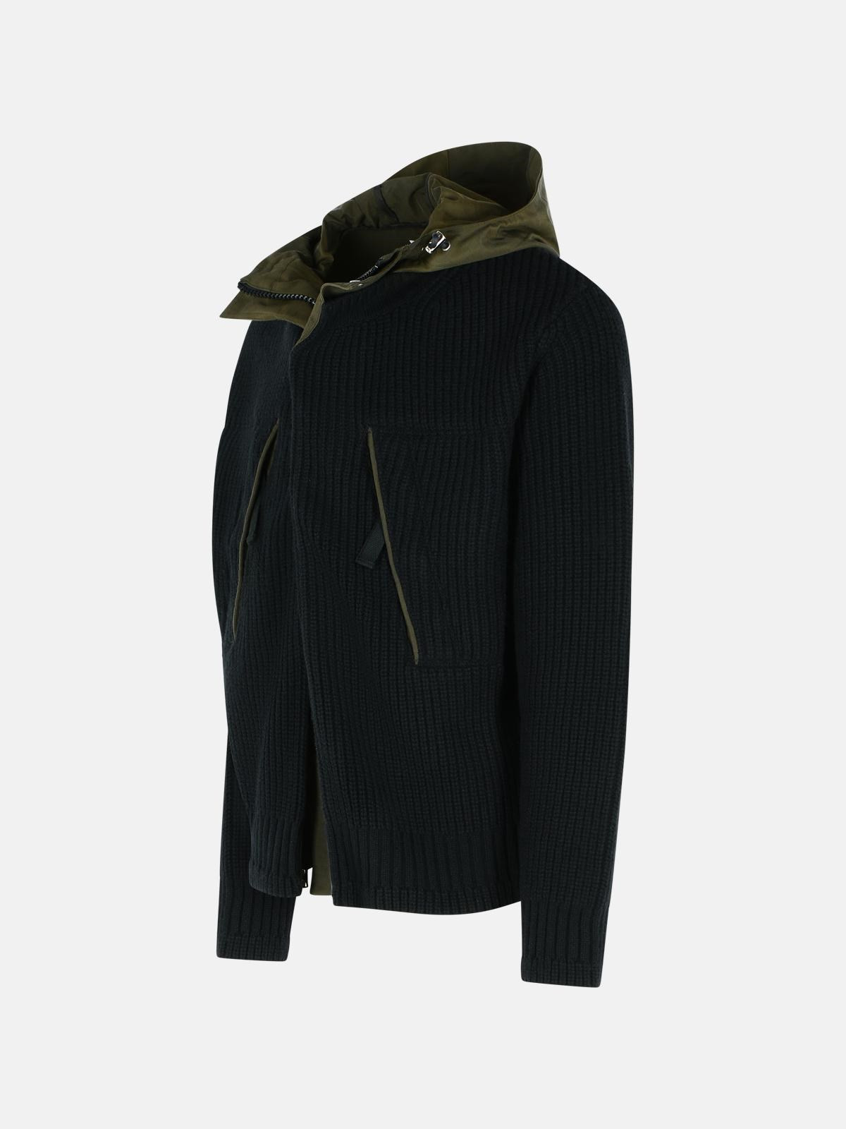 BLACK WOOL BLEND JACKET - 2