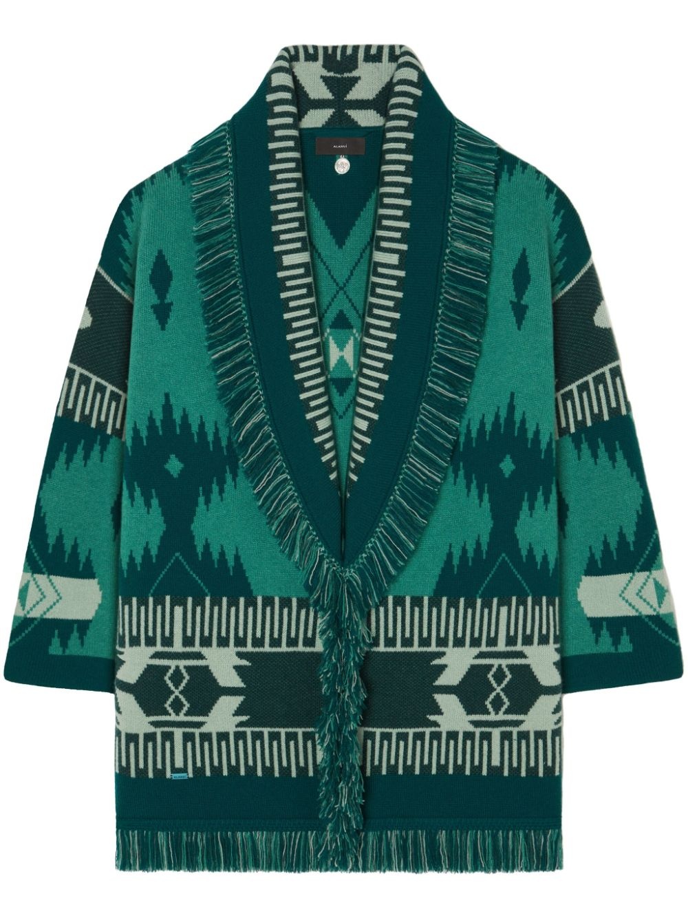 patterned-jacquard cashmere cardigan - 1