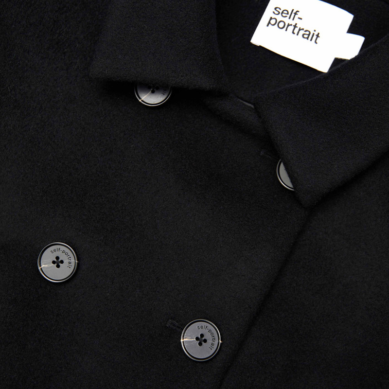 Black Wool Double Breasted Jacket 5