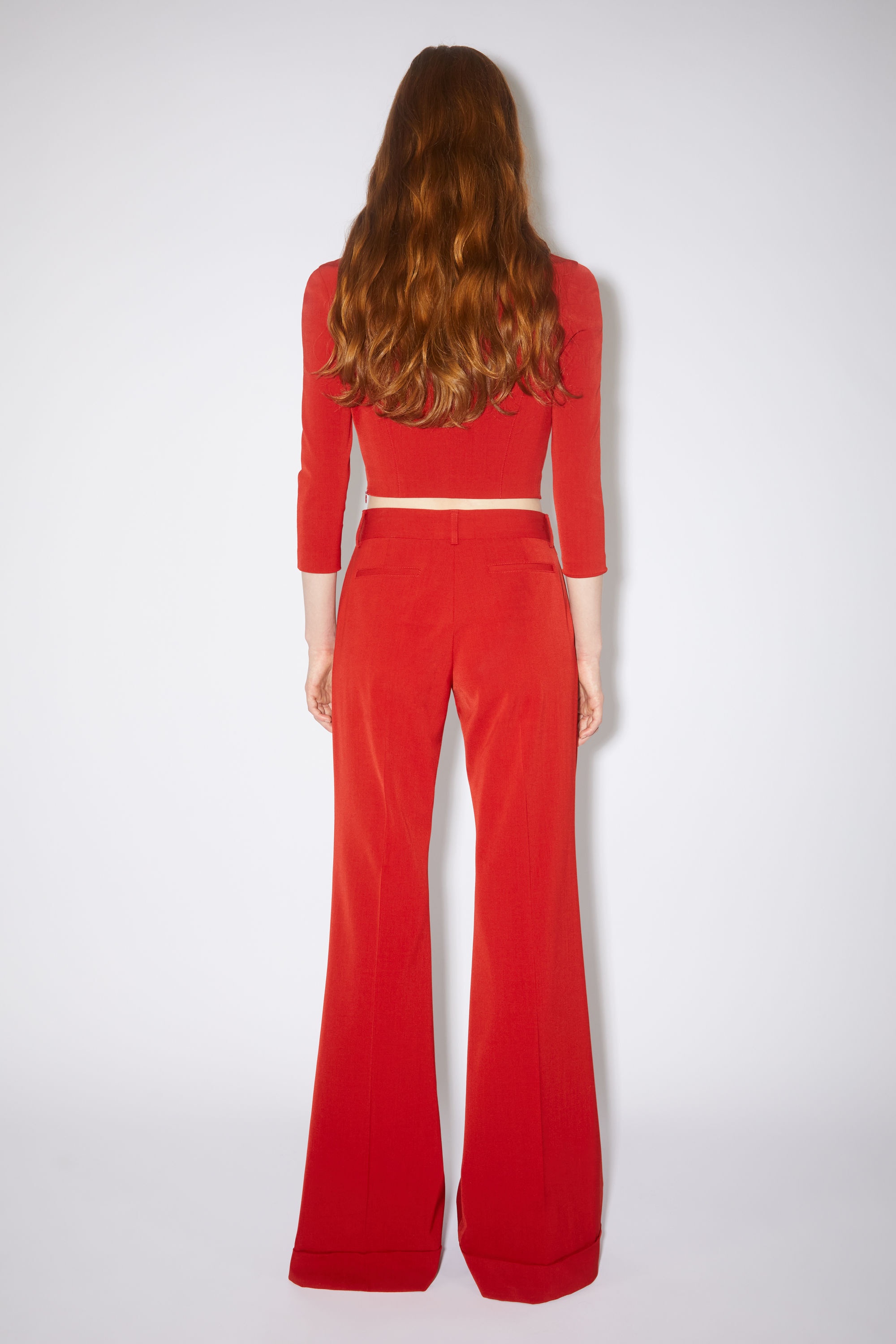 Tailored flared trousers - Red - 3