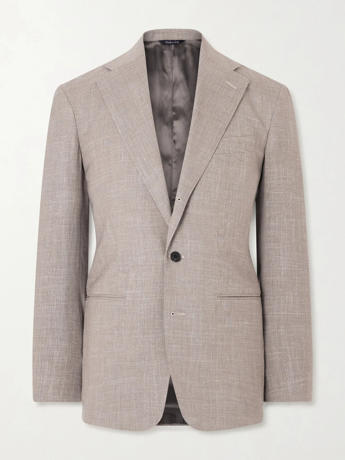Slim-Fit Basketweave Wool, Silk and Linen-Blend Blazer - 1