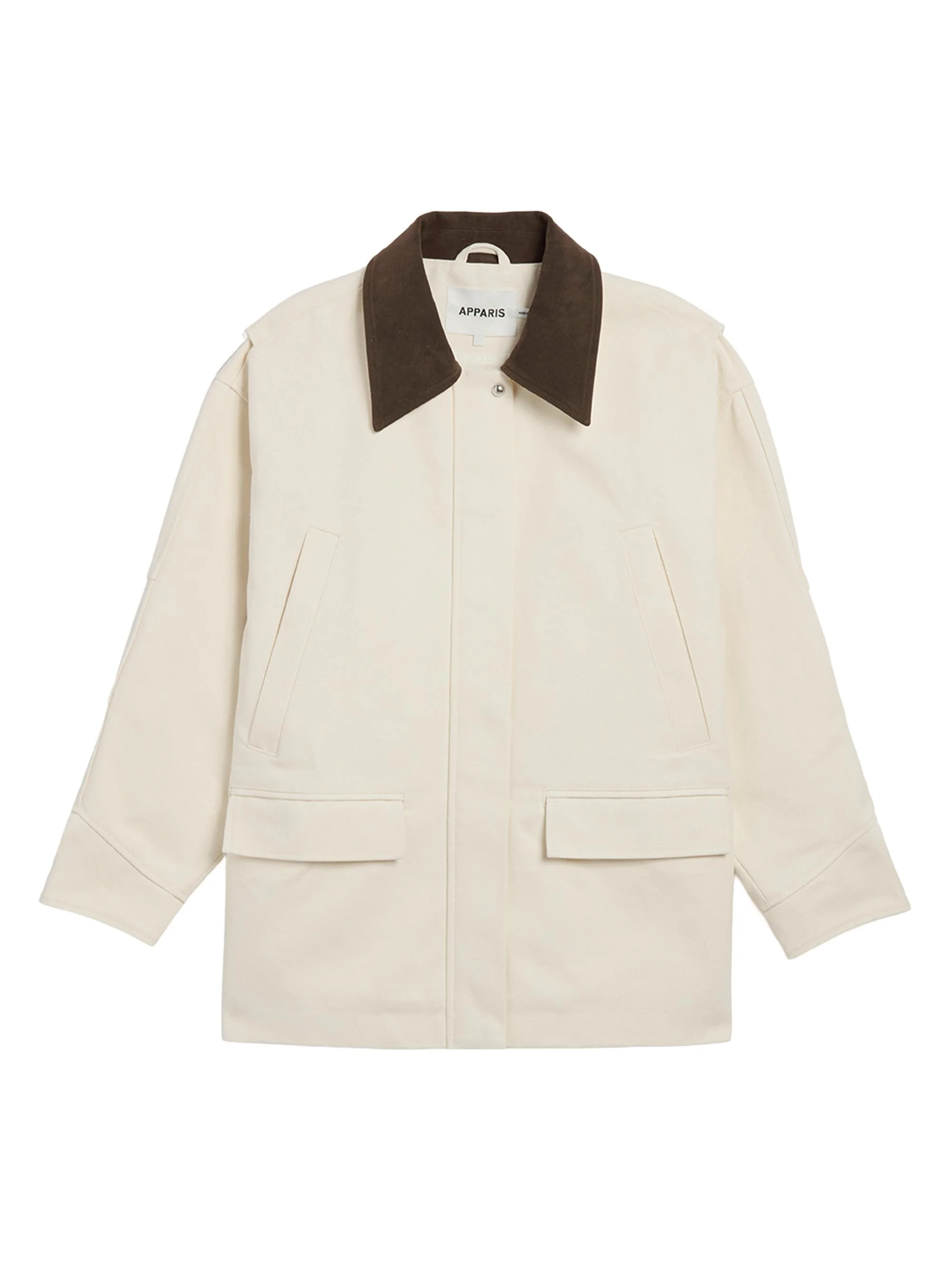 Women's Clive Canvas Workwear Jacket - Off White And Dark Brown - 1