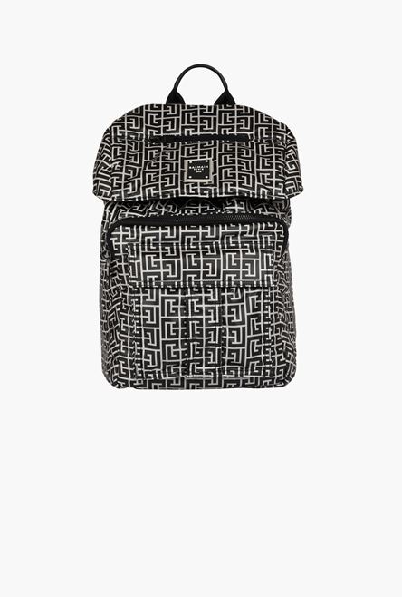 Nylon backpack with bicolor Balmain monogram - 1