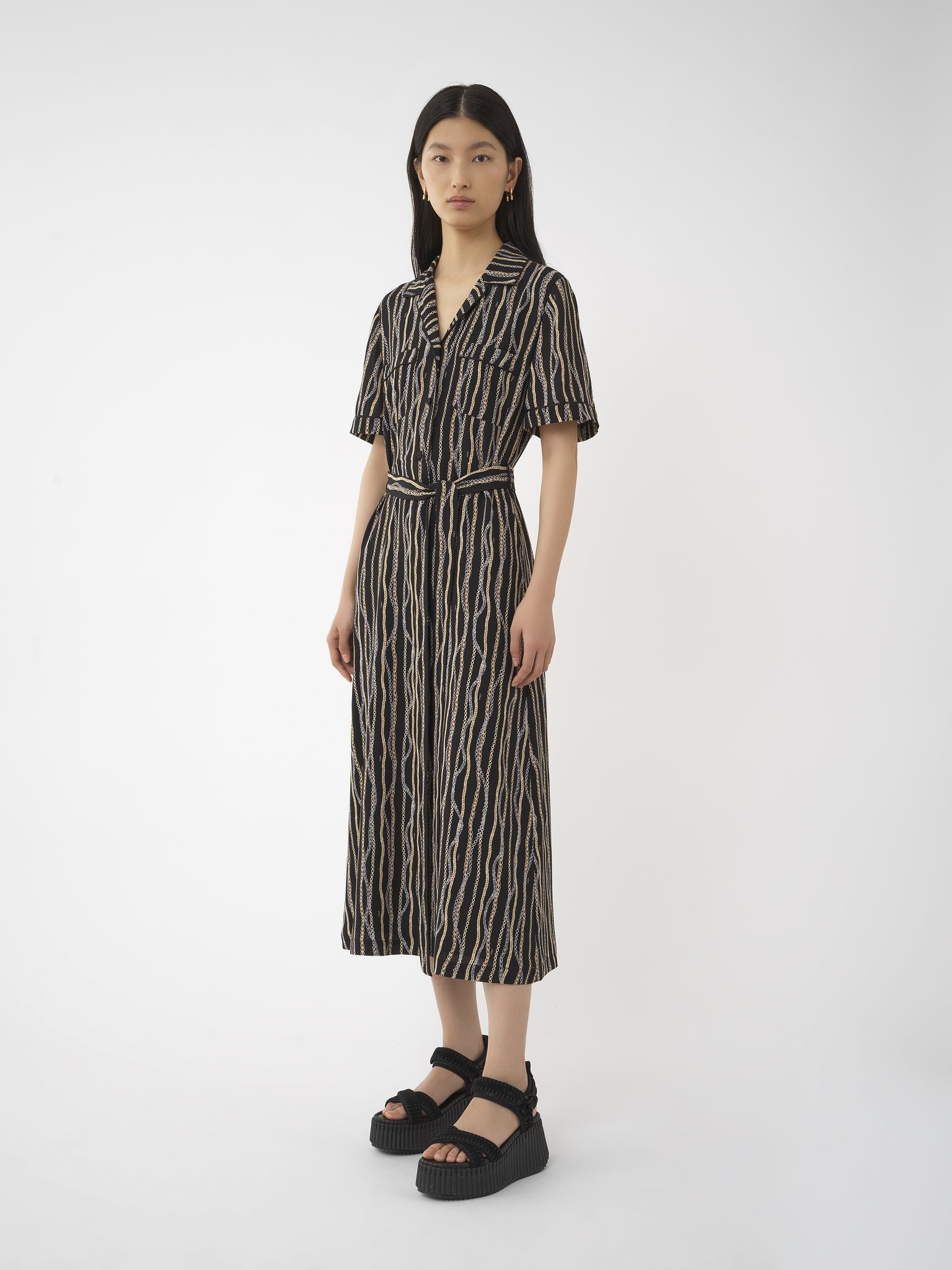 BELTED SHIRT DRESS - 4