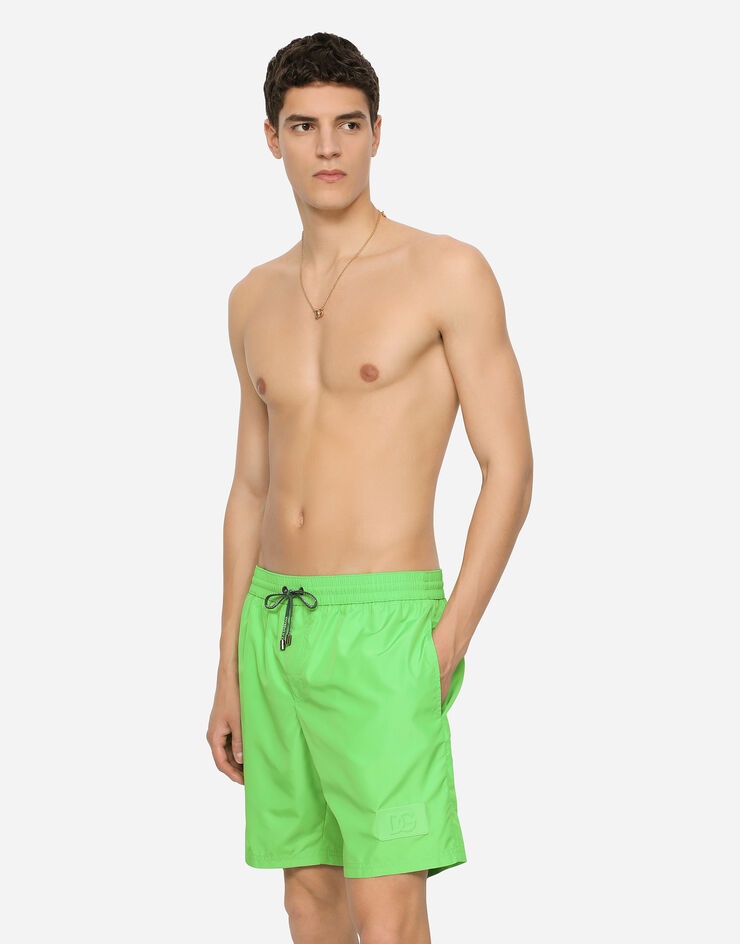 Mid-length swim trunks with 3D DG logo - 4