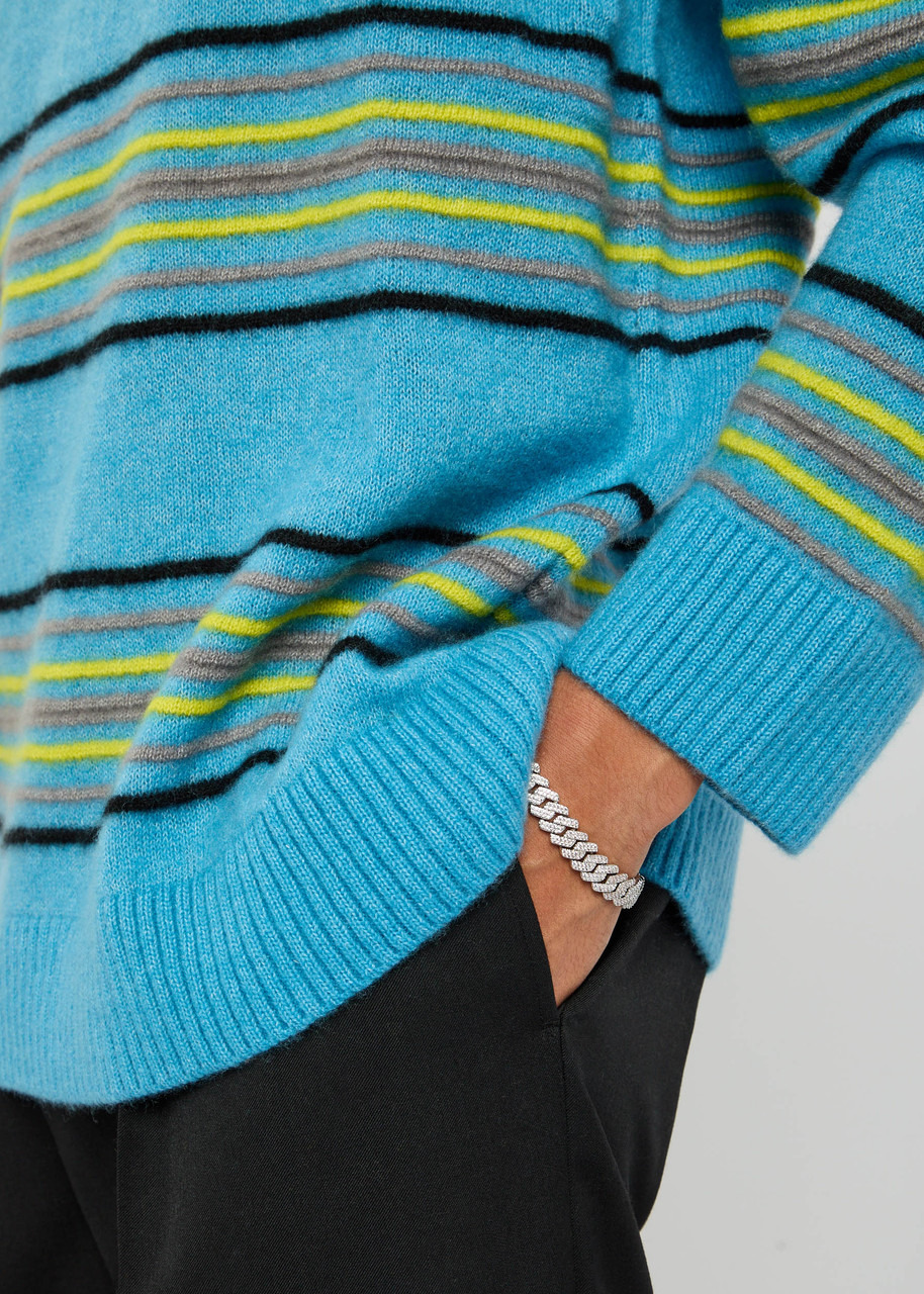 The Elder Statesman Nimbus Reef Striped Cashmere-blend Knit Sweatshirt - 5