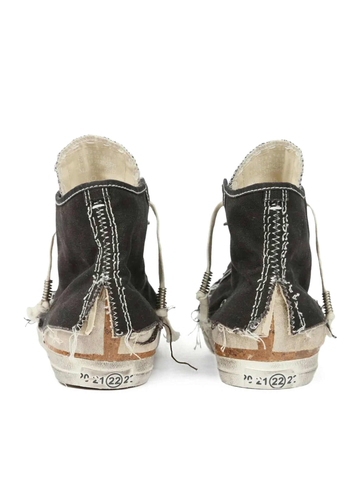 "LOVE TO DEATH" HIGH-TOP CANVAS SNEAKERS WITH DESTRUCTURED DETAILS - 3