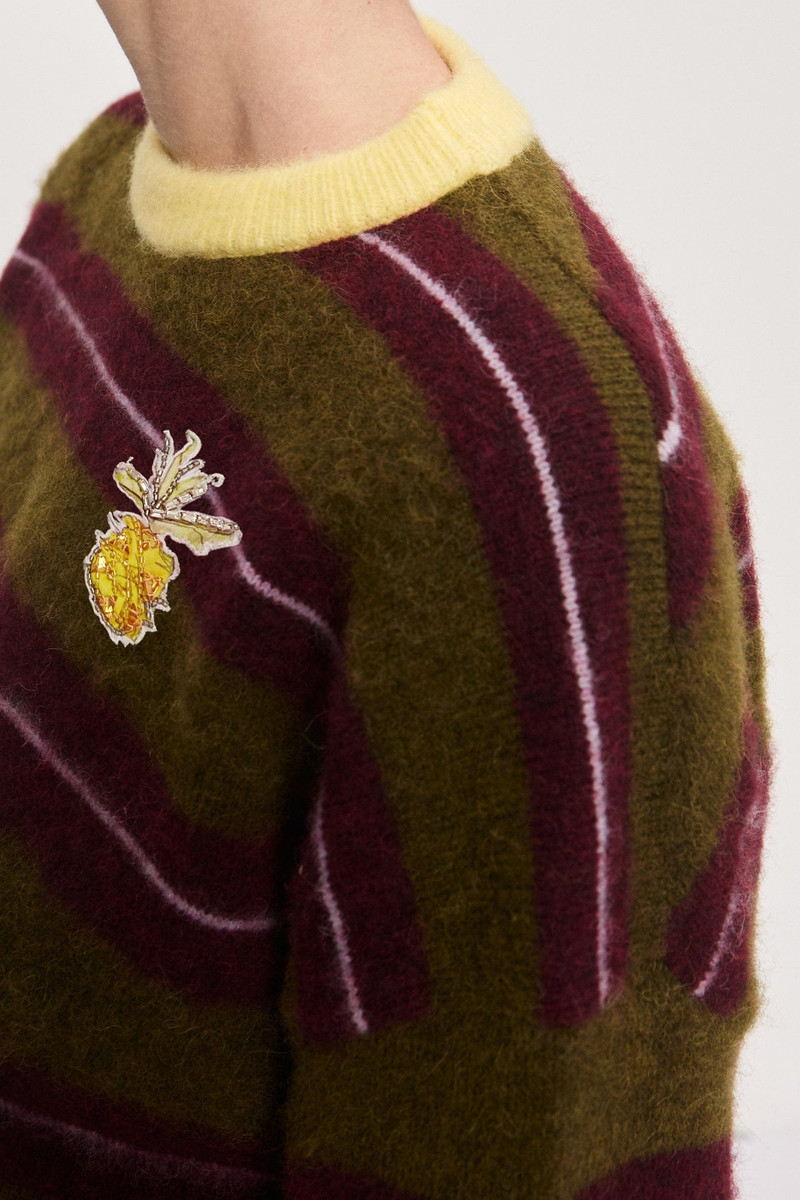 Domenica Olive Stripe Sweater 6