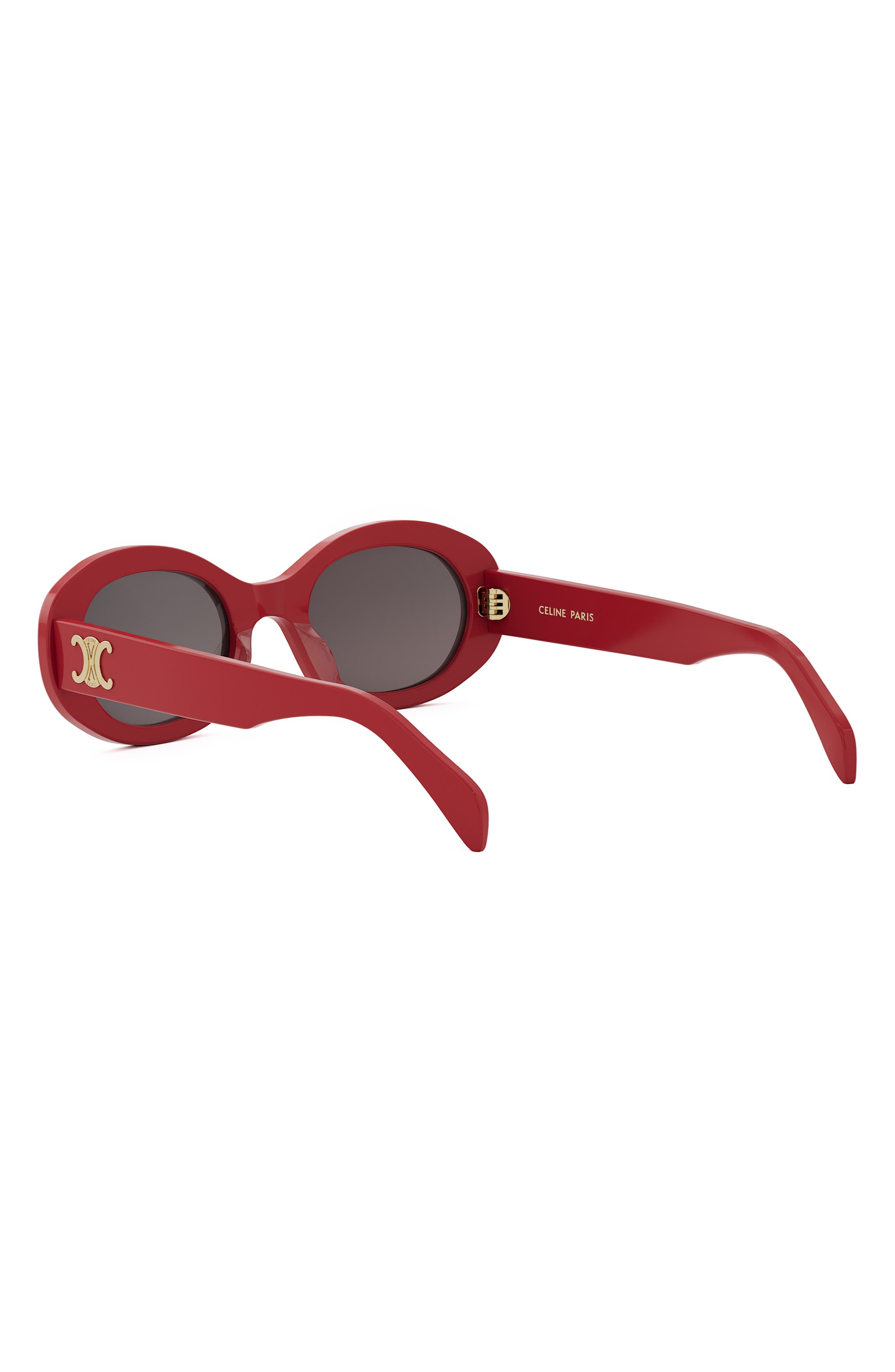 CELINE Triomphe 52mm Oval Sunglasses in Red/Smoke at Nordstrom - 3
