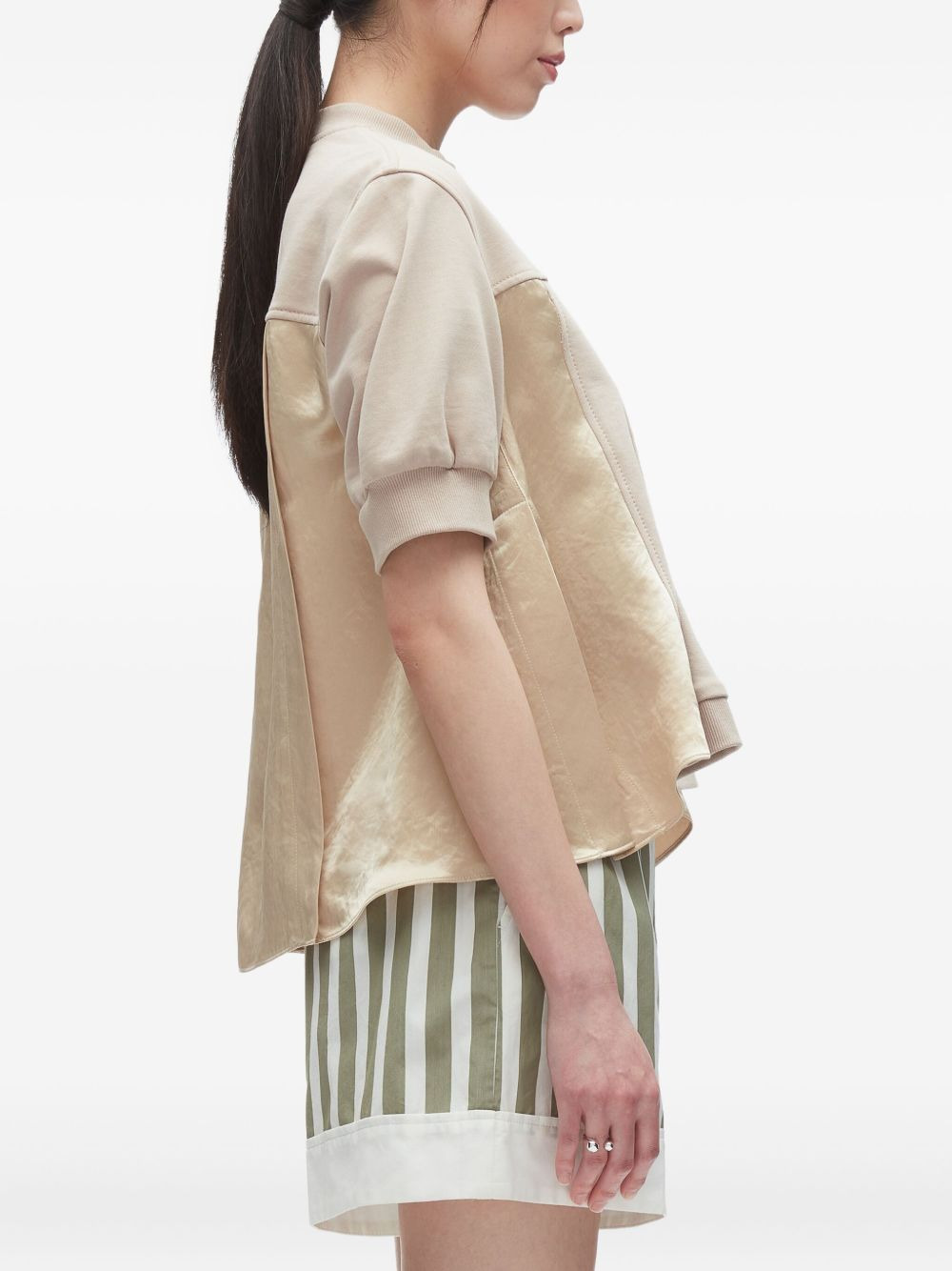 panelled cotton T-shirt - 5