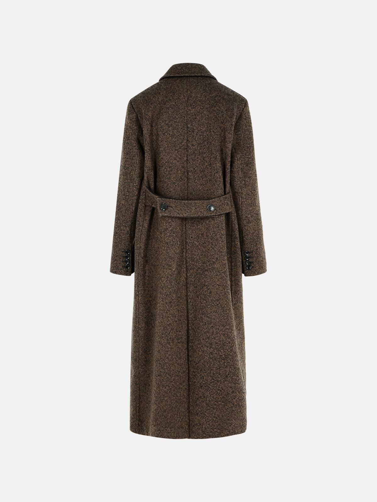 'ARCO 1234' CHOCOLATE VIRGIN WOOL COAT - 3