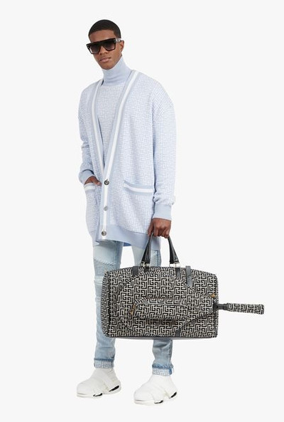 Balmain Bicolor jacquard tennis bag outlook