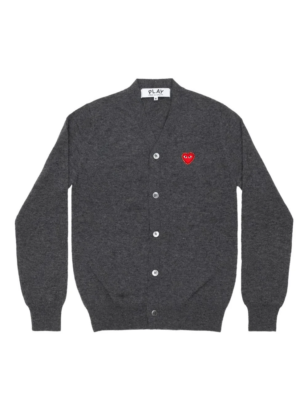 Heart-appliqué cardigan - 1