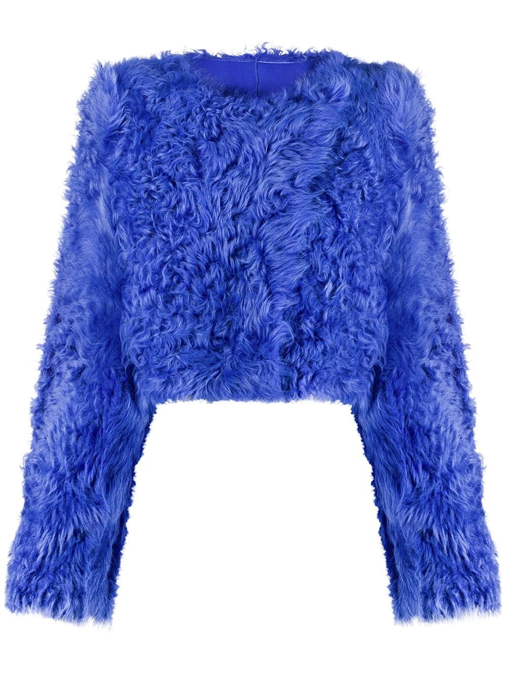 cropped fur jacket - 1