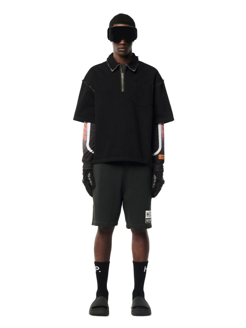 Heron Preston Rebuilt Denim Ss Zip Shirt outlook