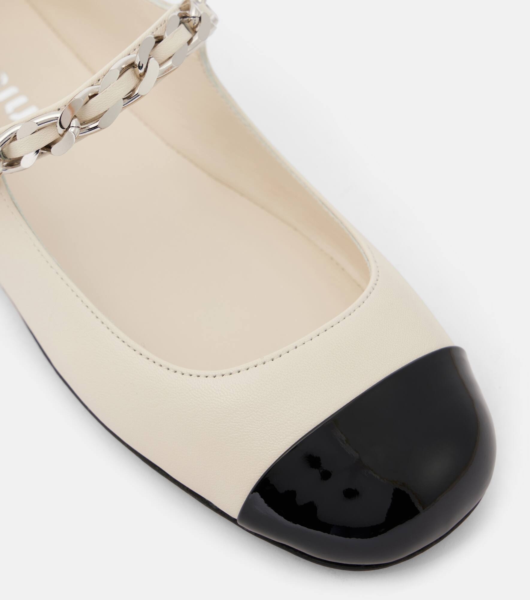 Chain-detail leather Mary Jane flats - 6